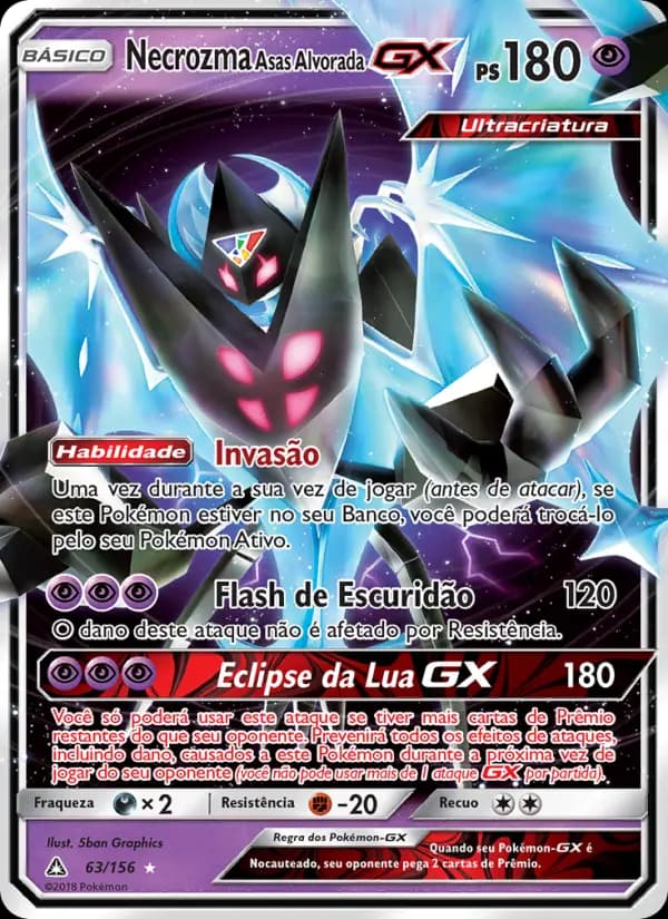 Necrozma Asas Alvorada GX, carta 63 de Ultra Prisma