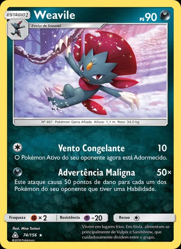 Weavile, carta 74 de Ultra Prisma
