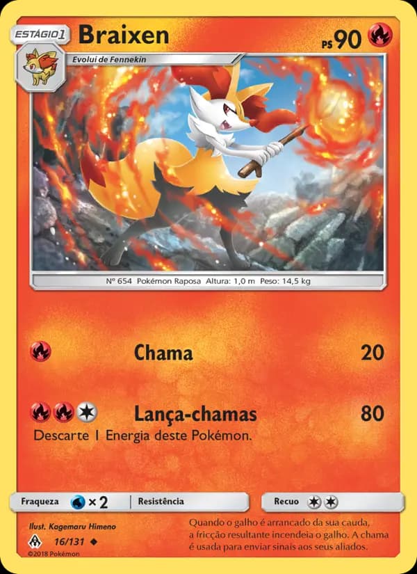 Braixen, carta 16 de Luz Proibida