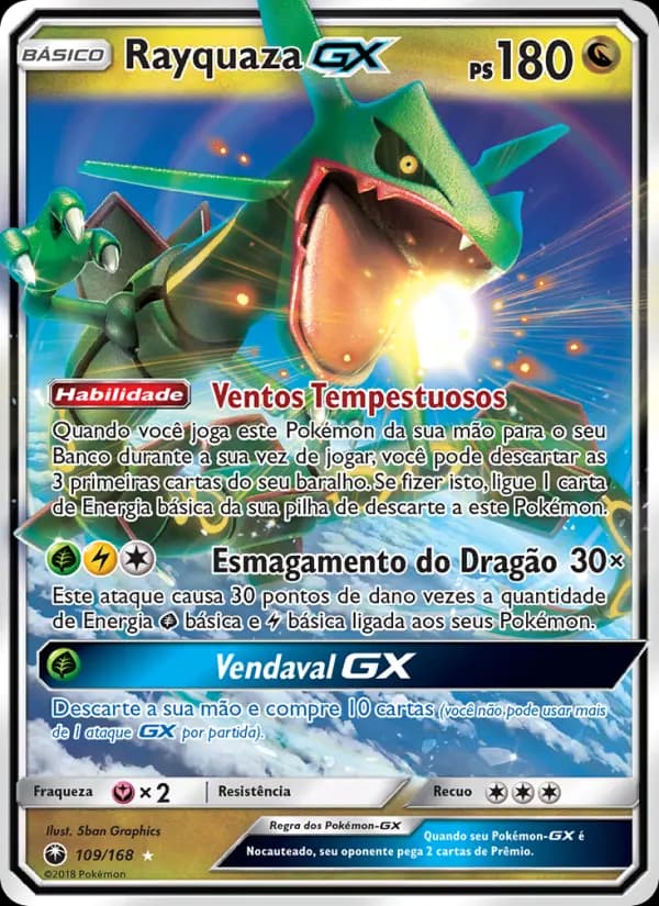 Rayquaza GX, carta 109 de Tempestade Celestial