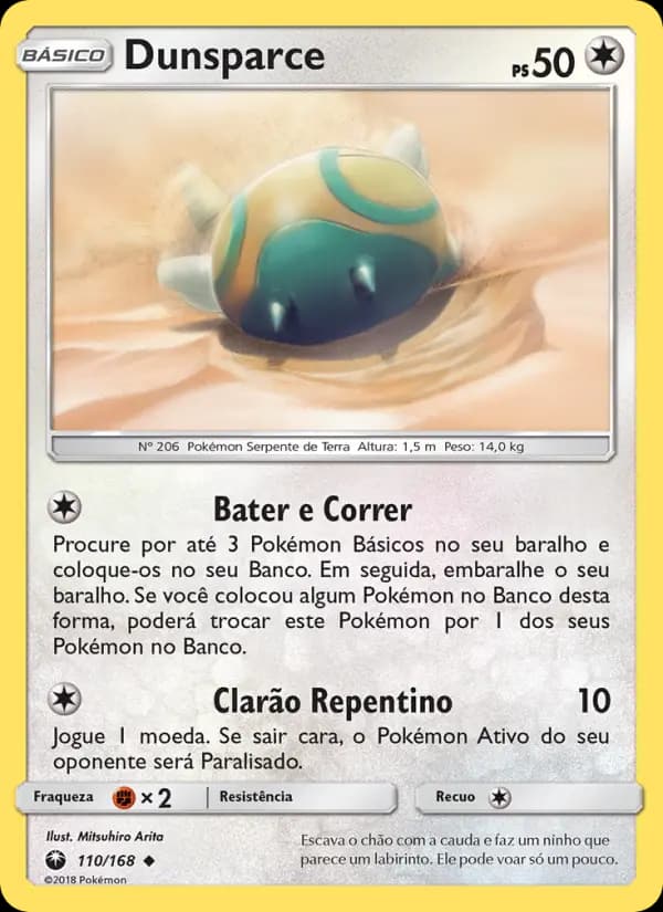 Dunsparce, carta 110 de Tempestade Celestial