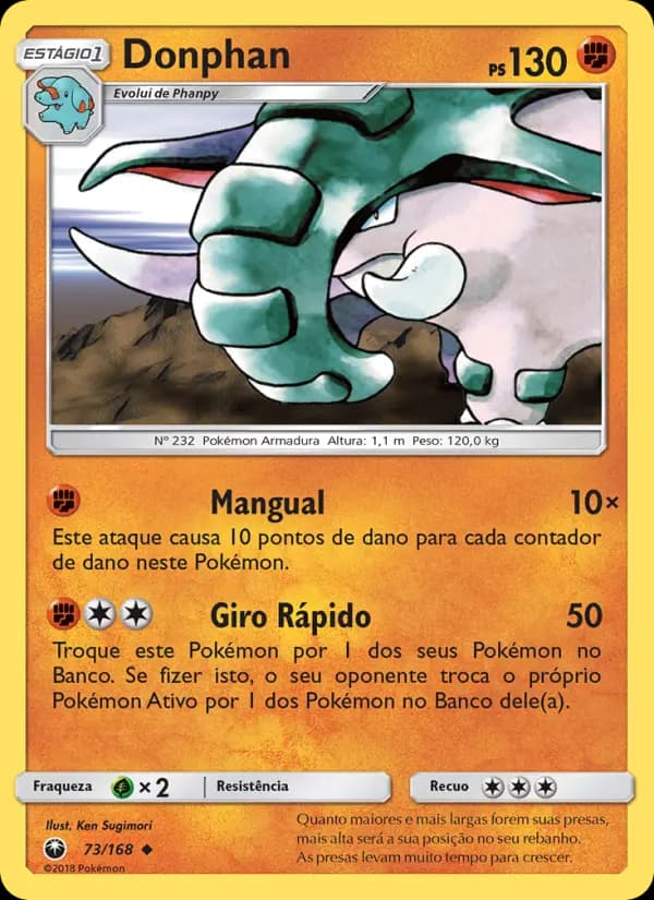 Donphan, carta 73 de Tempestade Celestial