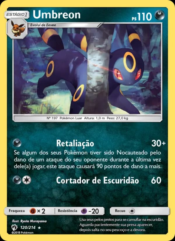 Umbreon, carta 120 de Trovões Perdidos