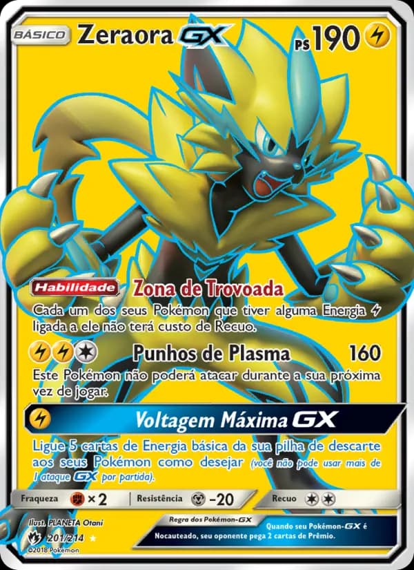 Zeraora GX, carta 201 de Trovões Perdidos