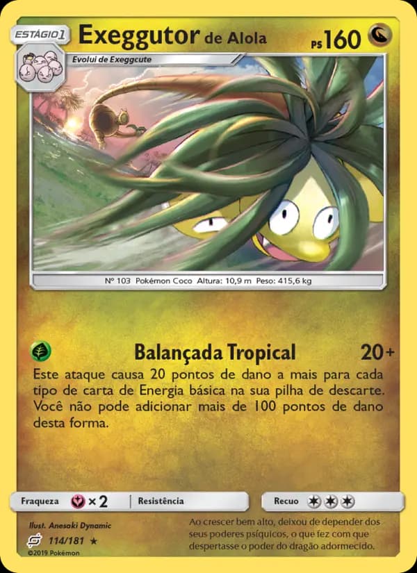 Exeggutor de Alola, carta 114 de União de Aliados