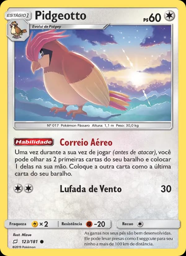 Pidgeotto, carta 123 de União de Aliados