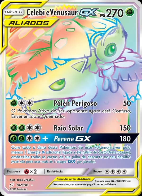 Celebi e Venusaur GX, carta 182 de União de Aliados