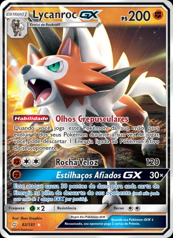Lycanroc GX, carta 82 de União de Aliados
