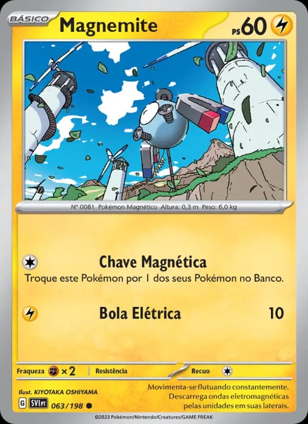Magnemite, carta 063 de Escarlate e Violeta