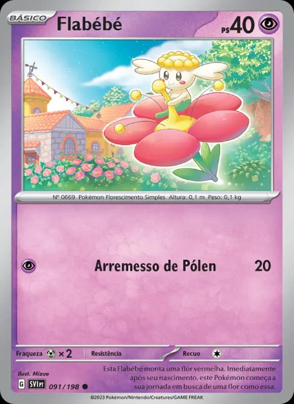 Flabébé, carta 091 de Escarlate e Violeta
