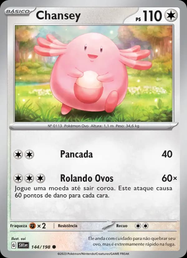 Chansey, carta 144 de Escarlate e Violeta