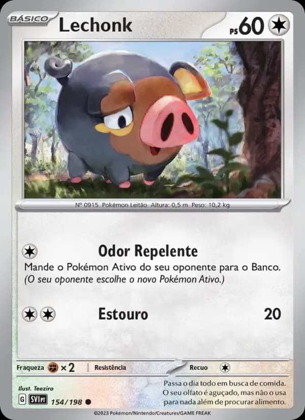 Lechonk, carta 154 de Escarlate e Violeta