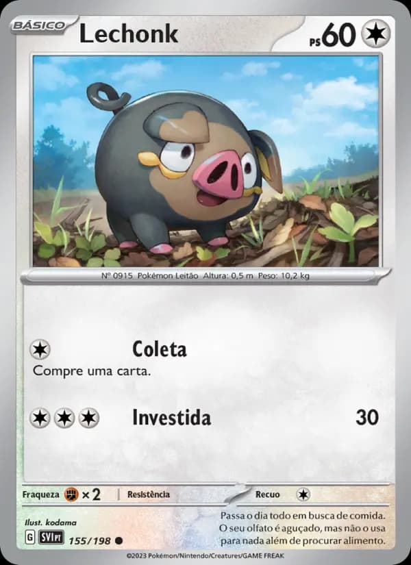 Lechonk, carta 155 de Escarlate e Violeta