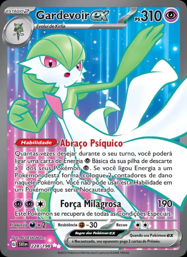 Gardevoir ex, carta 228 de Escarlate e Violeta