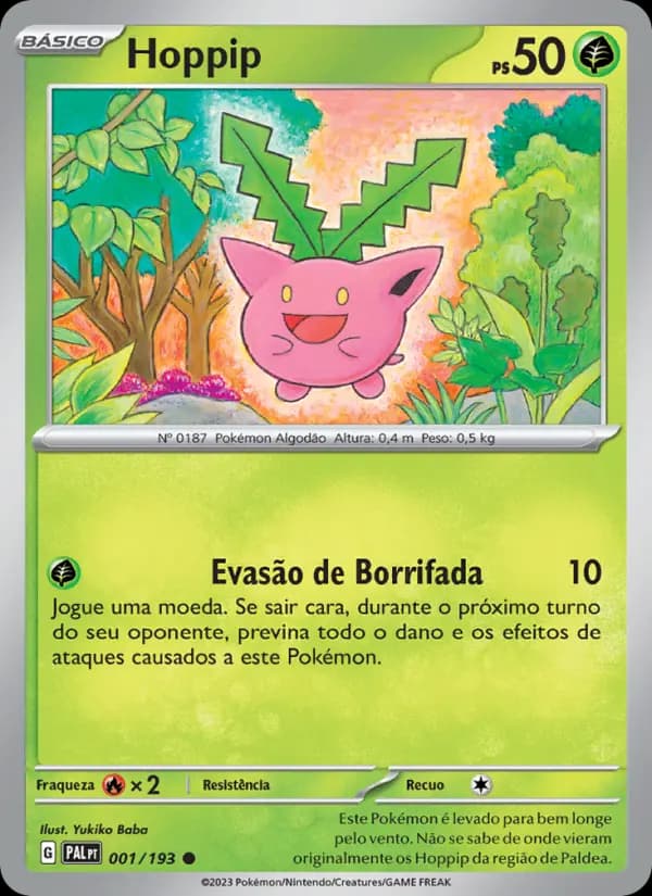 Hoppip, carta 001 de Evoluções em Paldea