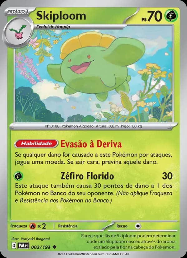 Skiploom, carta 002 de Evoluções em Paldea