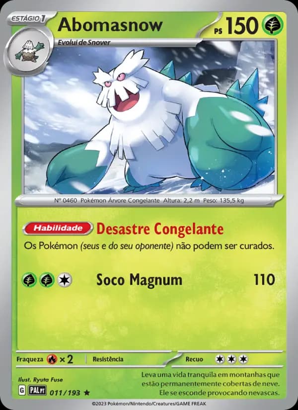 Abomasnow, carta 011 de Evoluções em Paldea