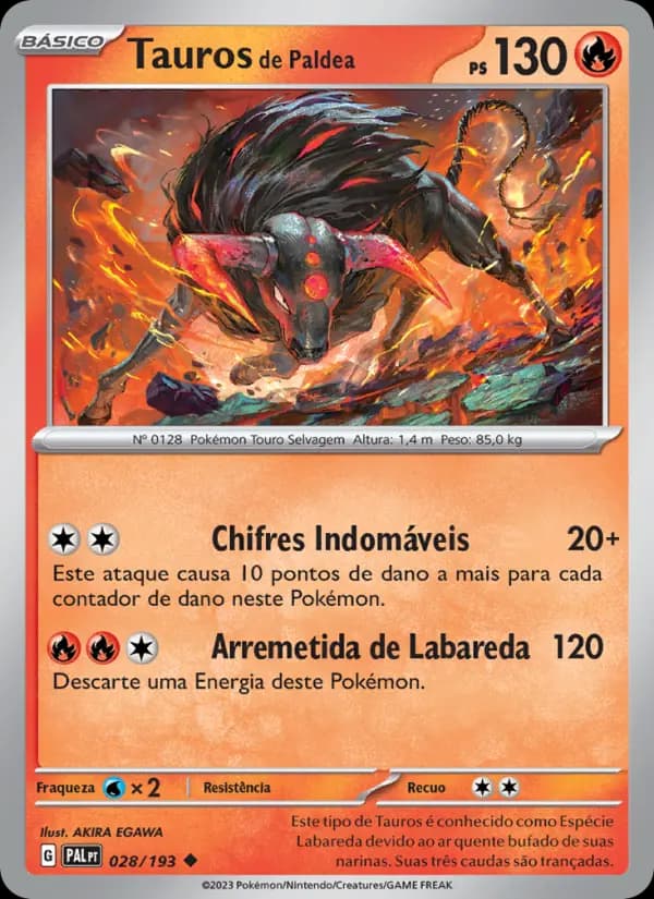Tauros de Paldea, carta 028 de Evoluções em Paldea