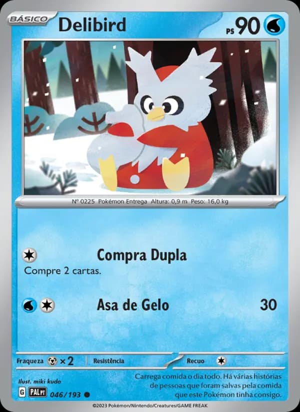 Delibird, carta 046 de Evoluções em Paldea