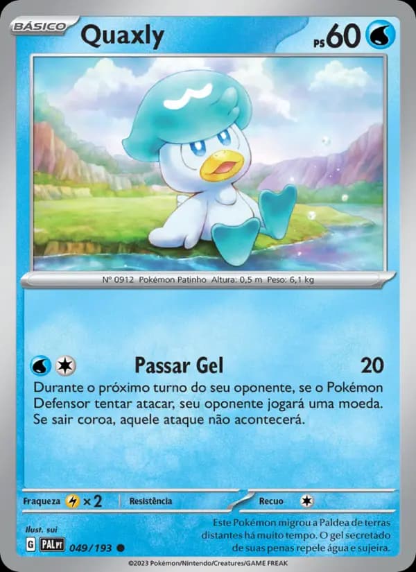 Quaxly, carta 049 de Evoluções em Paldea
