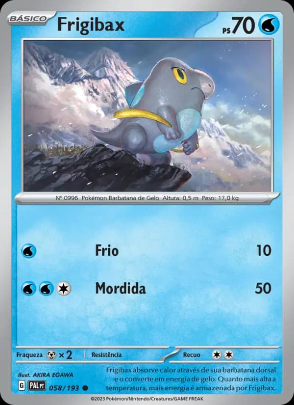 Frigibax, carta 058 de Evoluções em Paldea