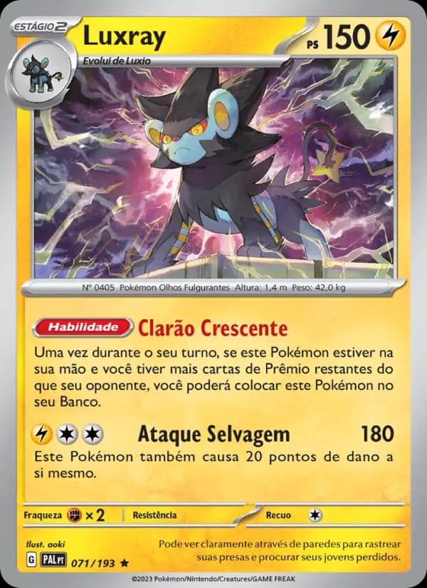 Luxray, carta 071 de Evoluções em Paldea