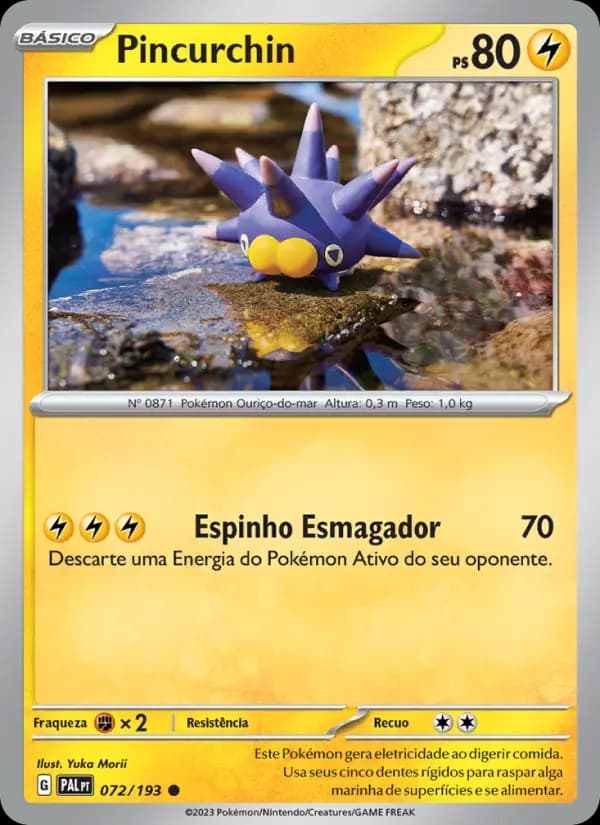 Pincurchin, carta 072 de Evoluções em Paldea