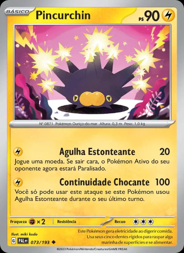 Pincurchin, carta 073 de Evoluções em Paldea