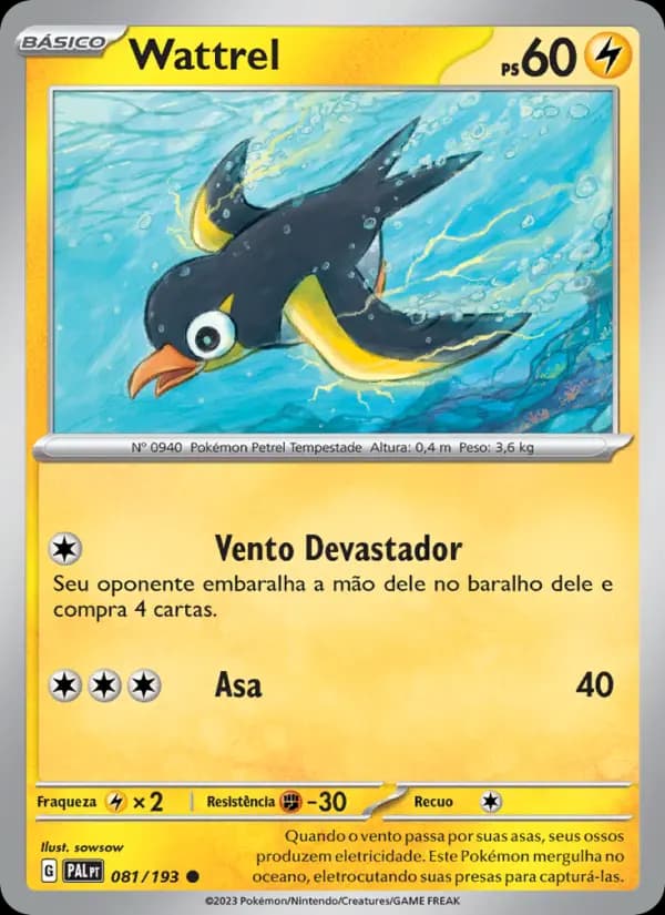 Wattrel, carta 081 de Evoluções em Paldea