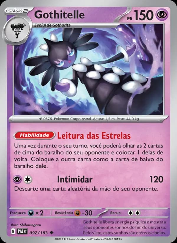 Gothitelle, carta 092 de Evoluções em Paldea