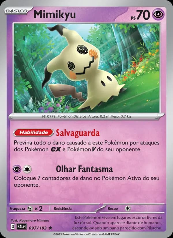 Mimikyu, carta 097 de Evoluções em Paldea