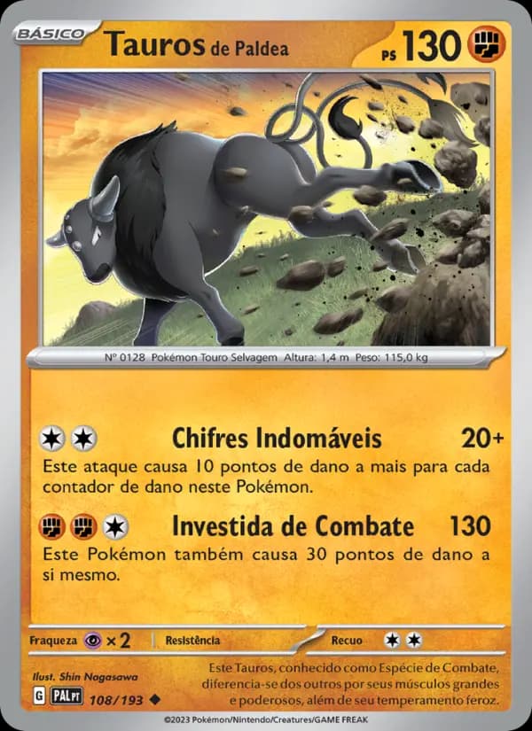 Tauros de Paldea, carta 108 de Evoluções em Paldea