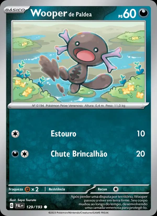Wooper de Paldea, carta 129 de Evoluções em Paldea