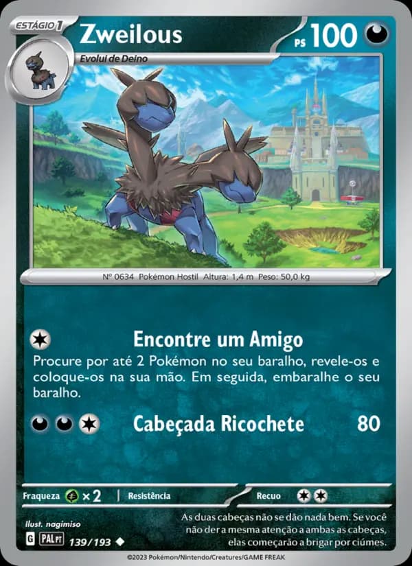 Zweilous, carta 139 de Evoluções em Paldea