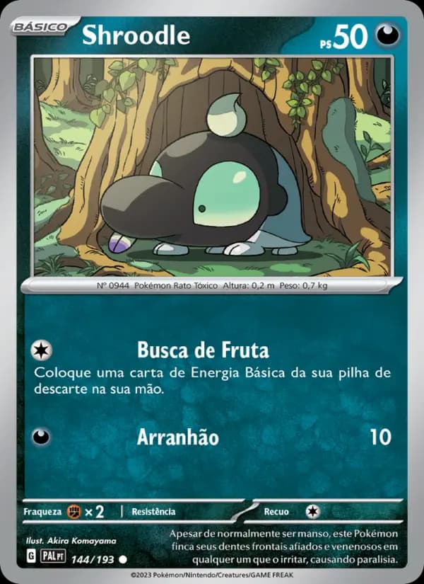 Shroodle, carta 144 de Evoluções em Paldea