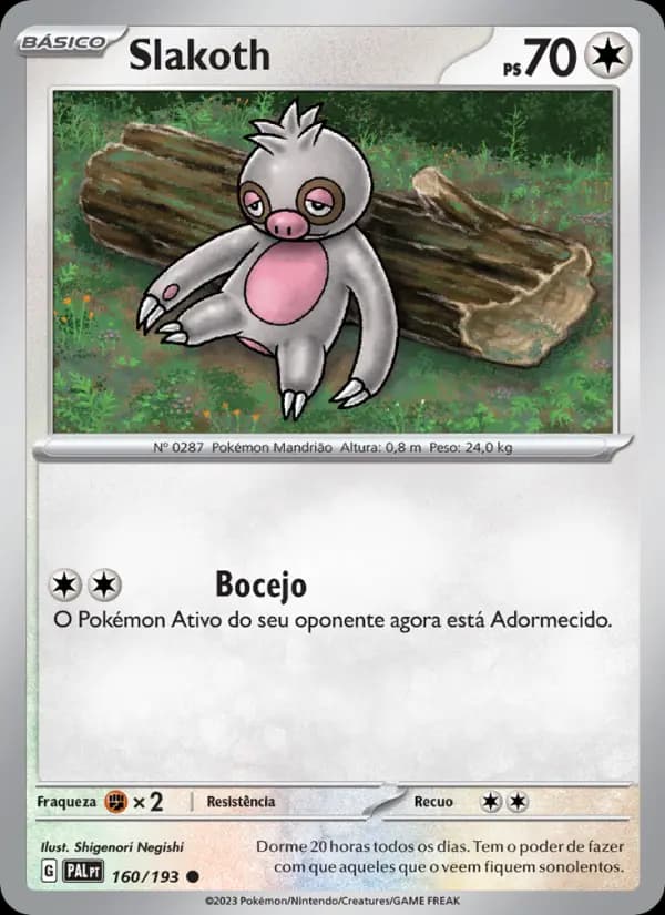 Slakoth, carta 160 de Evoluções em Paldea