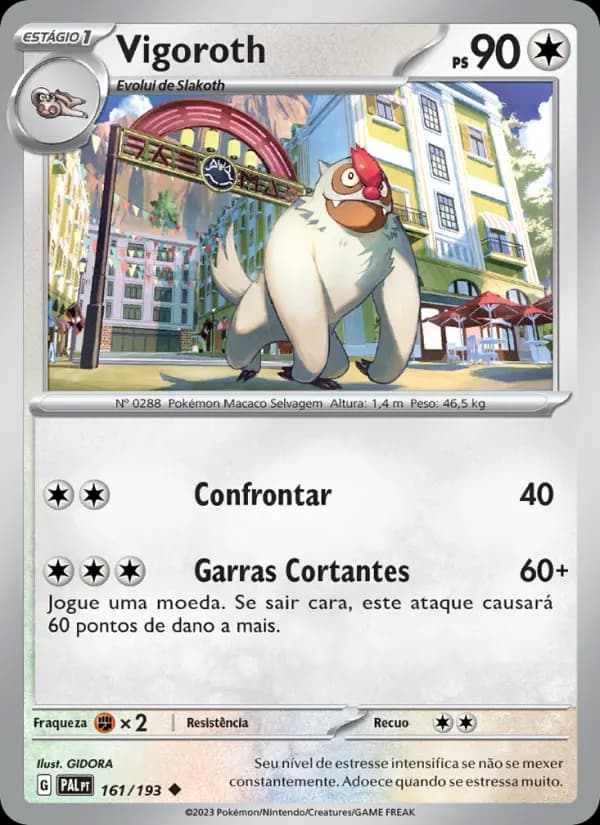 Vigoroth, carta 161 de Evoluções em Paldea