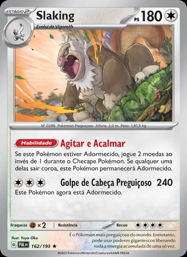 Slaking, carta 162 de Evoluções em Paldea
