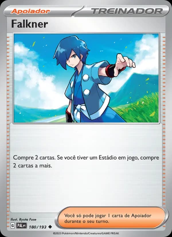 Falkner, carta 180 de Evoluções em Paldea