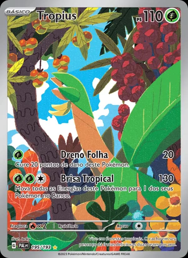 Tropius, carta 195 de Evoluções em Paldea