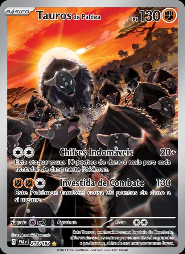 Tauros de Paldea, carta 218 de Evoluções em Paldea