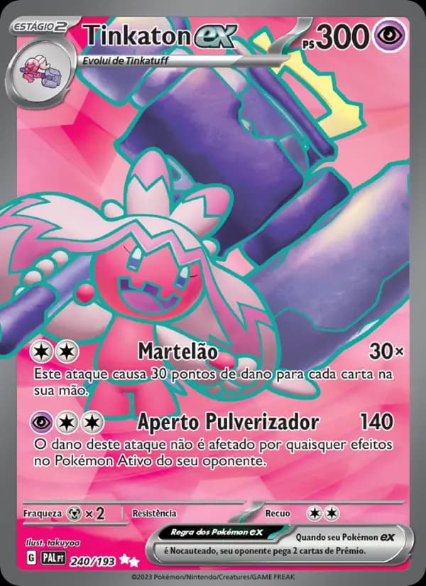 Tinkaton ex, carta 240 de Evoluções em Paldea