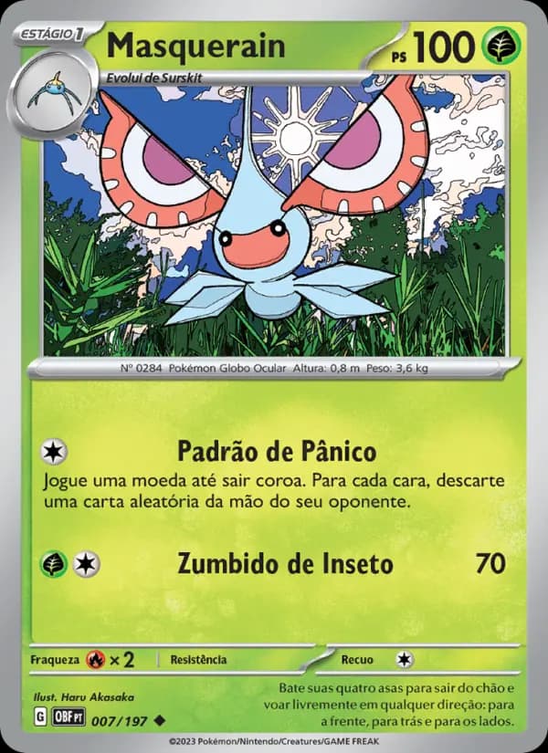 Masquerain, carta 007 de Obsidiana em Chamas