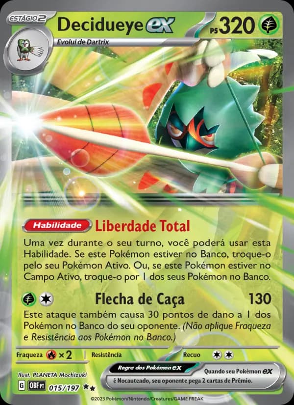 Decidueye ex, carta 015 de Obsidiana em Chamas