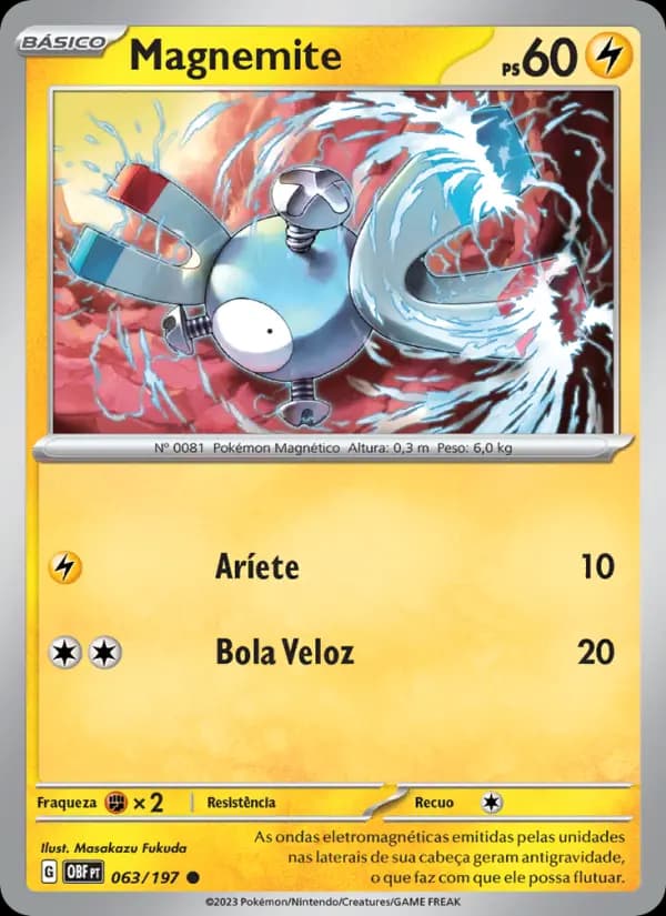 Magnemite, carta 063 de Obsidiana em Chamas