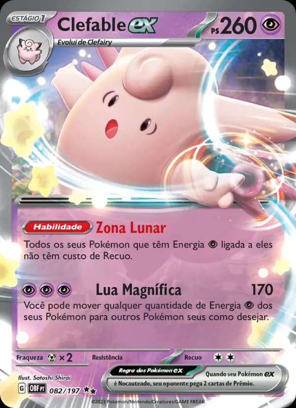 Clefable ex, carta 082 de Obsidiana em Chamas