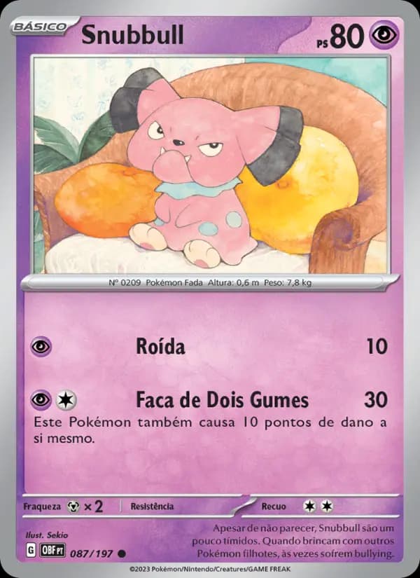 Snubbull, carta 087 de Obsidiana em Chamas