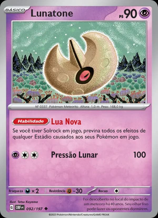Lunatone, carta 092 de Obsidiana em Chamas