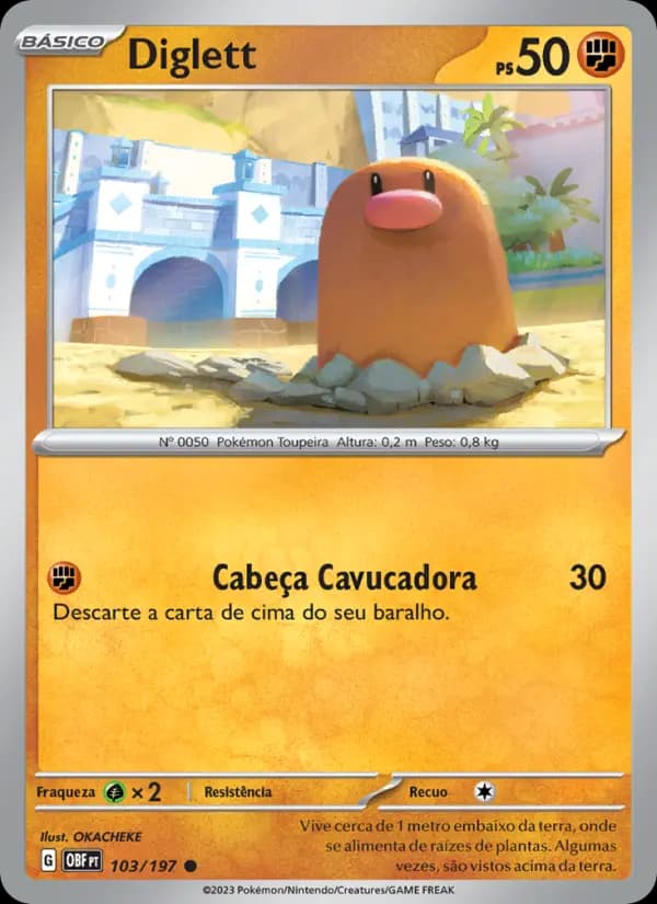 Diglett, carta 103 de Obsidiana em Chamas