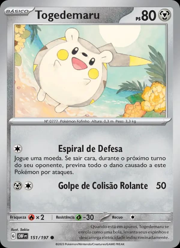 Togedemaru, carta 151 de Obsidiana em Chamas